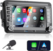 Autorradio Apple CarPlay para VW Golf 5 6 Polo T5 Tiguan Skoda Passat Jetta Caddy B6 B7 Touran Android Auto, pantalla táctil de 7 pulgadas Radio VW con Bluetooth/FM/AM/USB/RDS