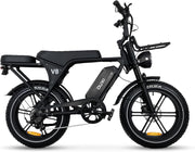 Bicicleta eléctrica OUXI de 250W, Fatbike de 20" x 4.0, frenos de disco hidráulicos, desbloqueo NFC, 60Nm de par, portaequipajes delantero y trasero