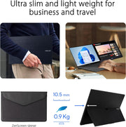 ASUS ZenScreen MB16ACV - Monitor portátil de 15.6" FHD - Teletrabajo o gaming - Alimentación y visualización mediante USB-C o USB-A - Panel IPS - 1920x1080 - Tratamiento antibacteriano - Sin parpadeo (Flicker-free) - Para portátil