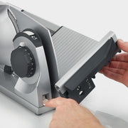 GRAEF. MYtiny MT1000 - Cortadora universal plegable, fabricada en Alemania, totalmente metálica, cuchilla de filo ondulado de 170 mm, grosor de corte 0-15 mm, motor de bajo consumo de 170 W, cortadora de pan plegable, compacta, color plata