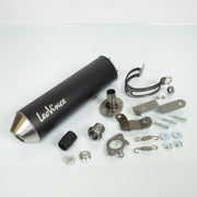 Silenciador de escape Leovince compatible con Moto Derbi 50 Senda R Drd posterior a 2003 3408BN /HM V6 negro paso bajo