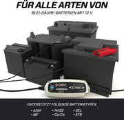 CTEK MXS 5.0 Test & Charge, cargador de batería de 12 V, mantenedor de batería, cargador para coche y camión, prueba la batería y el alternador, programa de desulfatación y modo de reacondicionamiento