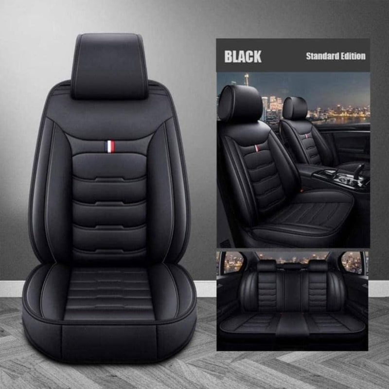VERED Juego de fundas de asiento para coche para MG ZS MG4 MG5 ZS EV 2022 2023 2024 2025, 5 plazas, piel sintética, protector impermeable para asientos delanteros y traseros, accesorio, B-Negro
