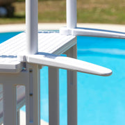GRE EPE30 - Escalera interior antideslizante para piscina enterrada, escalera de seguridad para piscina con 4 peldaños, sintética, color blanco. 80 x 92 x 206 cm