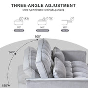 Sofá cama extraíble moderno, sofá cama 3 en 1 con respaldo ajustable, sofá biplaza de terciopelo, almohadas y bolsillos laterales