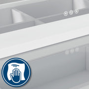 CLP Tocador Tiline Espejo Hollywood Iluminación LED 9 cajones superficie de cristal puerto USB blanco