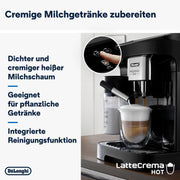 Cafetera superautomática De'Longhi Magnifica Evo ECAM 292.81.B con sistema de leche LatteCrema, 7 botones de selección directa para capuchino, espresso y otras especialidades de café, función de 2 tazas, negra