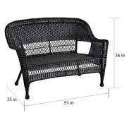 Juego de conversación de mimbre para patio de 4 piezas