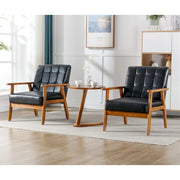 Juego de 2 sillas decorativas de estilo moderno de mediados de siglo con mesa auxiliar