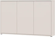 Cómoda Forte Alice Springs 150 155, aparador grande con 3 puertas de armario, pasillo, salón, dormitorio, madera de ingeniería, beige cachemira, 154,2 cm de ancho x 99,1 cm de alto x 34,9 cm de profundidad
