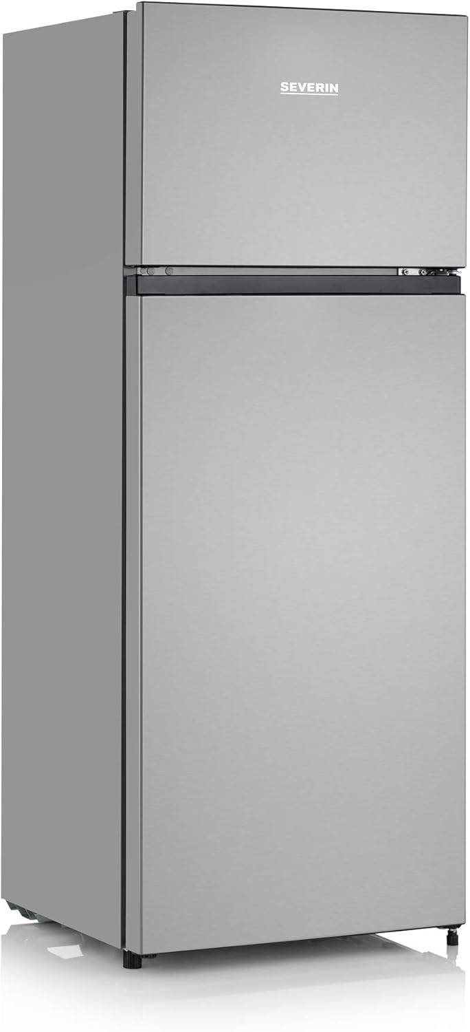 SEVERIN Frigorífico congelador de dos puertas, libre instalación, longitud 55 cm, 206 litros, clase E, Veggibox incluida, DT 8761