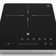 Placa de inducción doble WMF Kult X, 2 fuegos, placa de cocción hasta 28 cm, 2 zonas de cocción, 8 niveles, detección de ollas, pantalla táctil, vitrocerámica, función de temporizador, 3500 W
