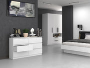 Cómoda CDF de 6 cajones, cómoda de dormitorio blanca, mueble armario de almacenamiento espacioso para salón u oficina, diseño moderno y espacioso, fácil de instalar, 40x75x138 cm, mueble para ropa