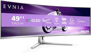 Philips Evnia 49M2C8900L - Monitor Gaming curvo DQHD OLED de 49 pulgadas, 144 hercios, 0,03 ms GtG, HDR400, Ambiglow, FreeSync Prem. Pro (5120 x 1440, HDMI 2.1, DisplayPort 1.4, USB-C, concentrador USB) Blanco