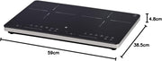 Placa de inducción doble WMF Kult X, 2 fuegos, placa de cocción hasta 28 cm, 2 zonas de cocción, 8 niveles, detección de ollas, pantalla táctil, vitrocerámica, función de temporizador, 3500 W