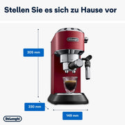 De'Longhi Dedica Style EC 685.M – Cafetera espresso de bomba tradicional, con espumador de leche profesional, solo 15 cm de ancho, para café molido o monodosis ESE, depósito de 1 l, plata