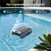 Robot limpiafondos solar para piscinas AIPER EcoSurfer S2, robot de piscina a batería con control por app, limpieza de superficie 24/7, carga solar y CC, detección inteligente de obstáculos, filtro de 150 µm, actualizaciones OTA