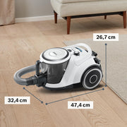 Aspiradora sin bolsa Bosch Serie 6 BGC41X36, aspiradora de trineo, ideal para alérgicos, filtro higiénico, boquilla para parqué, alfombras y baldosas, gran potencia de succión, silenciosa, 700 W, azul