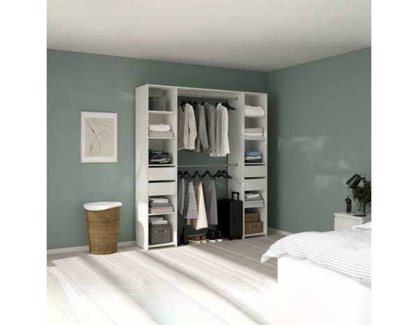 Kit de vestidor blanco de doble columna A. 200 x L. 180 x P. 40 cm