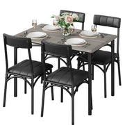 Juego de comedor rectangular para 4 personas con sillas tapizadas