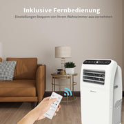SHINCO Mobile Klimaanlage mit Abluftschlauch, 12000BTU, Kühlung&Heizung&Ventilieren&Entfeuchten, Mobiles Klimagerät mit Fenstermontage-Kit, 24H-Timer, APP, für Räume von etwa 90m³, Weiß