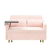 Sofá convertible que ahorra espacio TUYOHW, sofá cama de pana con mesa móvil y puerto USB, sofá de dos plazas multifuncional para sala de estar