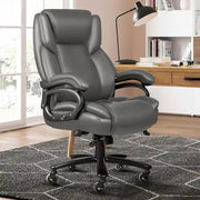 Silla de oficina ejecutiva Bossin para personas grandes y altas, silla ergonómica de 500 libras con soporte lumbar ajustable, respaldo alto y piel sintética para computadora