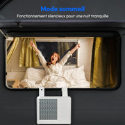 Aire acondicionado Split inteligente MEDION P502 (5000 BTU, 3 en 1, refrigeración, deshumidificación, ventilación, para caravanas, autocaravanas, kit de sellado de ventanas, modo noche, control Wi-Fi, pantalla, MD 37735)