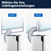 De'Longhi Pinguino PAC EL112 CST WiFi, aire acondicionado portátil con tecnología MyEcoRealFeel para habitaciones de hasta 110 m³, 11.000 BTU/h, 2,9 kW, 63 dB, función de deshumidificación, A+, control por aplicación y voz, blanco