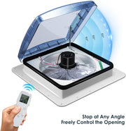 Ventilador de techo para autocaravana Brolteja, extractor de techo de 12V para RV, claraboya de extracción reversible para autocaravana, 40 * 40 cm con protección contra insectos