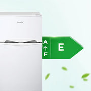 COMFEE' RCT87WH2(E) Frigorífico Congelador Bajo Encimera, Mini Frigorífico con Congelador 87L con Iluminación, Estantes Extraíbles, Termostatos Ajustables, Puertas Reversibles, Blanco [Clase Energética E]
