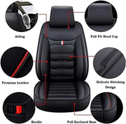 VERED Juego de fundas de asiento para coche para MG ZS MG4 MG5 ZS EV 2022 2023 2024 2025, 5 plazas, piel sintética, protector impermeable para asientos delanteros y traseros, accesorio, B-Negro