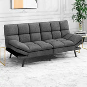 Sofá Cama Futón de Espuma Viscoelástica Convertible con Respaldo Dividido Ajustable para Espacios Pequeños