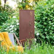Kapaga - Panel de privacidad de metal - 160 cm x 50 cm - Óxido noble - Protector de privacidad con aspecto de óxido para jardín - Elemento de privacidad - Panel de ocultación - Decoración de jardín, valla - Óxido (Flores)