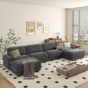 Sofá seccional modular extra grande Dyonery 158, tela de CHENILLE con asiento profundo, montaje sin herramientas