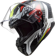 Casco LS2 FF805 Thunder Chase Carbono Blanco/Rojo XL (61/62)