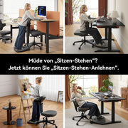 Newtral Stehpult-Stuhl, Standing Mate-Sitz für Sitz-Steh-Wechsel, ergonomischer Anlehn-Hocker mit Anti-Ermüdungsmatte, Stehpult-Hocker, Pferdesattel-Stuhl, höhenverstellbarer Homeoffice-Haltungssitz