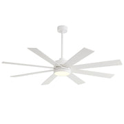 Ventilador de techo negro de 65 pulgadas y 8 aspas con luz y control remoto