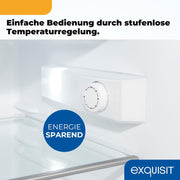 Frigorífico con congelador Exquisit, 120 litros, congelador de 4 estrellas, frigorífico de libre instalación, KS516-4-H-010D blanco