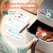 Freidora de aire COSORI Turbo Blaze, 6 l, 46% más rápida, con motor de CC, freidora sin aceite 9 en 1 con 117 recetas, apta para lavavajillas, freír, hornear, asar, deshidratar, blanca