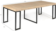 IDMarket - Mesa consola extensible Toronto 10 personas 235 cm diseño industrial