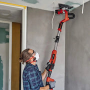 Lijadora de pared y techo TE-DW 225 X 750 W, disco abrasivo de 225 mm, mango telescópico de 165 cm con maletín