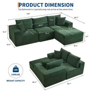 Sofá moderno de 108", sofá tapizado de 3 plazas en forma de L con cojines, sofá de asiento profundo, no requiere montaje