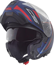 Casco modular Schuberth C5 Omega, azul mate/rojo, M (57)