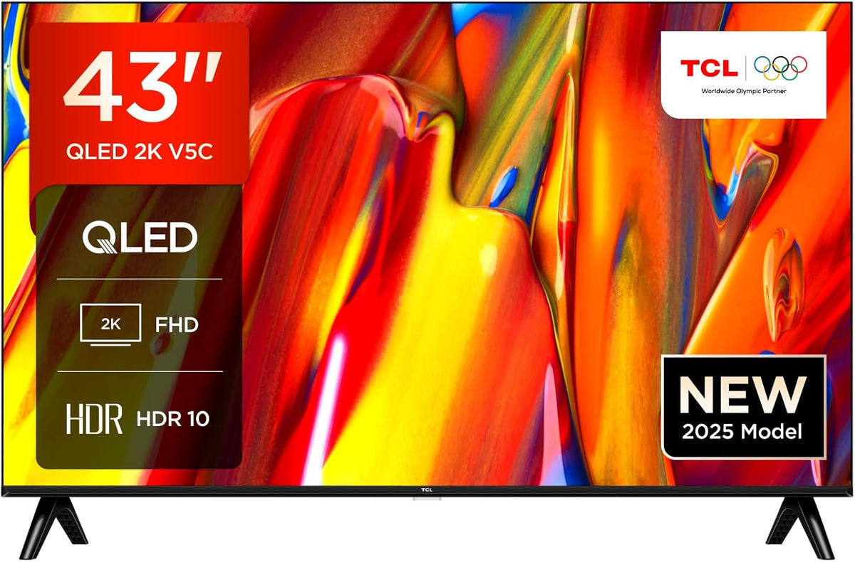 TCL 43V5C – TV QLED Direct LED Smart Full HD 43" con Android TV y HDR - Compatible con Google Cast y Google Home, diseño delgado