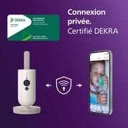 Monitor de bebé Philips AVENT con vídeo conectado por Wi-Fi, cámara HD de alta calidad, visión nocturna por infrarrojos, detección de llanto, audio bidireccional, 12 horas de autonomía en modo eco, SCD951/26