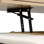 Mesa de centro elevable moderna multifuncional Zeus & Ruta con almacenamiento oculto, 4 taburetes y ruedas, perfecta para espacios modernos