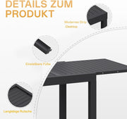 Conjunto de muebles de jardín Devoko para 6 personas, set de mesa y sillas de aluminio 6+1 para balcón, 6 sillas de jardín apilables y 1 mesa de jardín extensible de 130/260 cm, set de muebles de terraza para exterior, gris oscuro