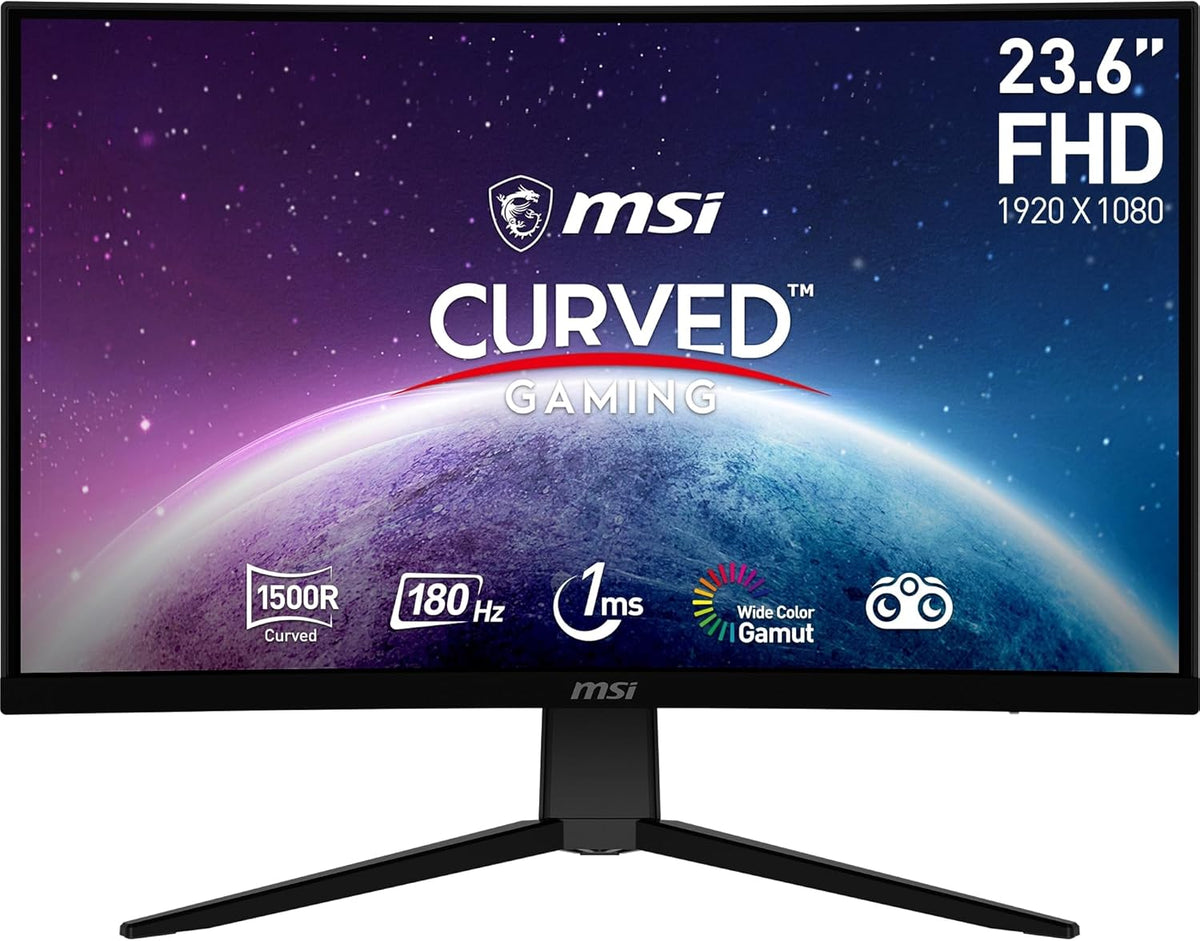 Monitor Gaming curvo MSI G2422C Full HD de 23,6" - Panel VA 1500R 1920 x 1080, 180 Hz / 1 ms, Adaptive Sync - DP 1.2a, HDMI 2.0b CEC