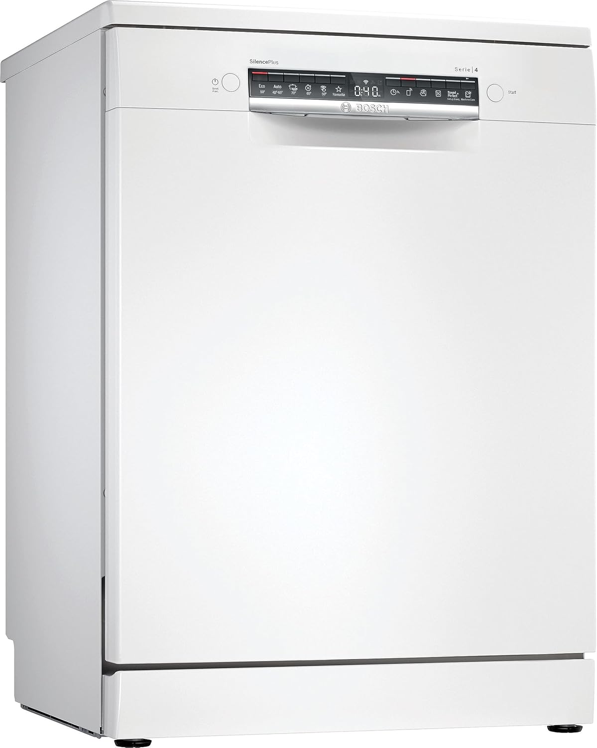 Bosch SMS4EMW01E - Serie 4 - Lavavajillas de libre instalación - 60 cm - 14 cubiertos - Silence Plus 42 dB - Blanco
